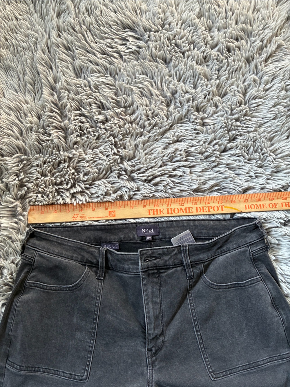 NYDJ- 14W- Charcoal Denim Cropped Pant Jean Zipper Leg - Picture 10 of 11